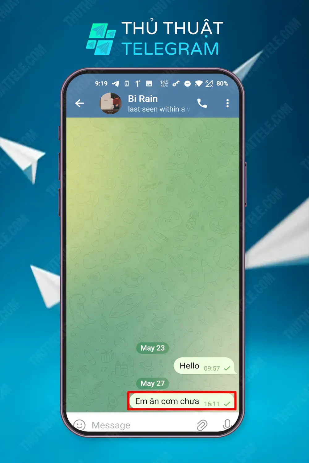 Cách xóa tin nhắn trên Telegram 2 chiều trên điện thoại