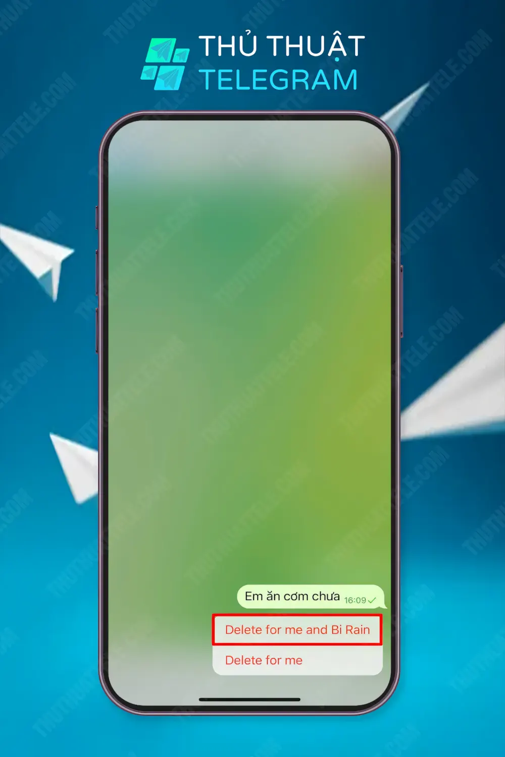 Cách xóa tin nhắn trên Telegram 2 chiều trên điện thoại