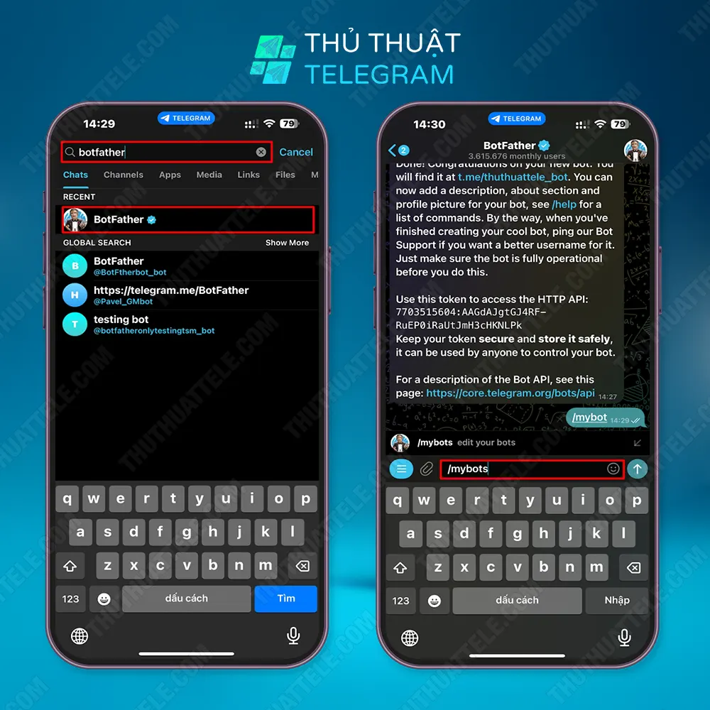 Thiết lập mô tả cho bot Telegram